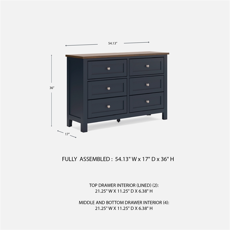 Bowery Hill Bedroom Set of Full Panel Headboard & Dresser