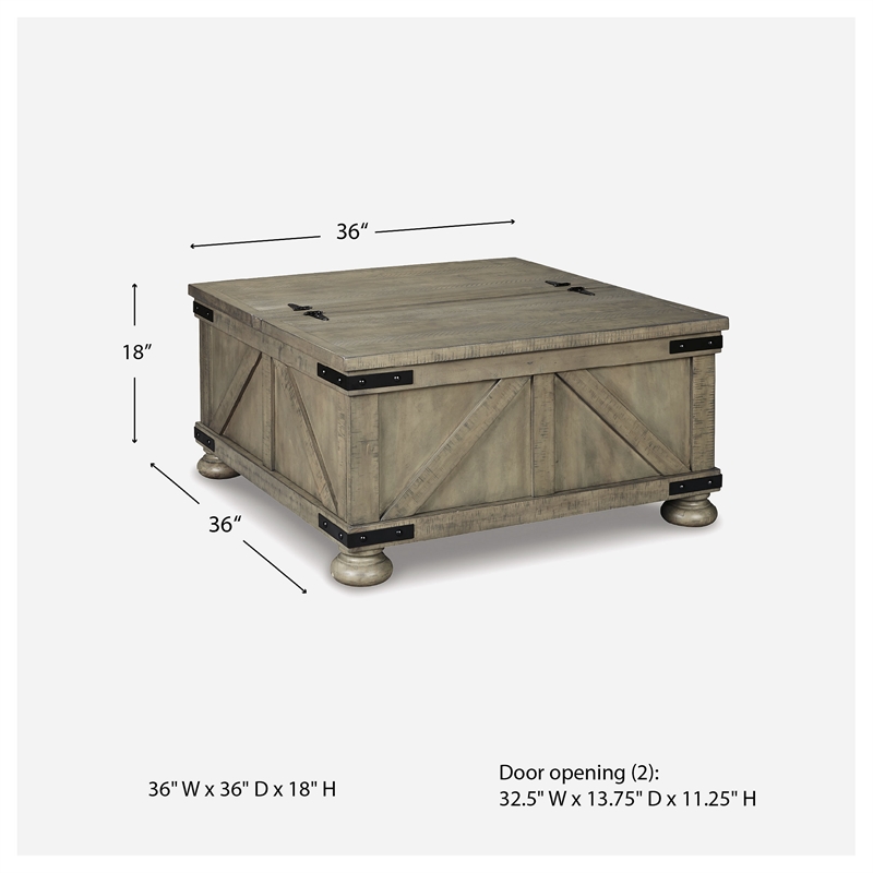 Bowery Hill Set of 3 Rustic Weathered Gray Coffee Table and End Tables