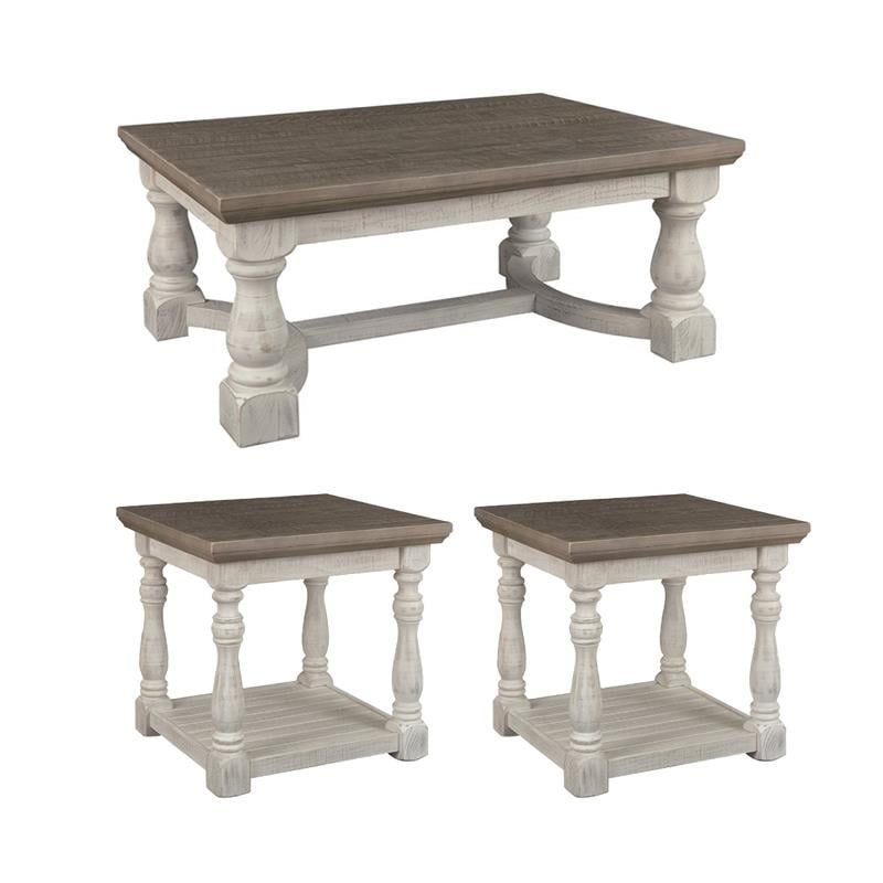 Bowery Hill Rustic Farmhouse Coffee Table and End Tables Set