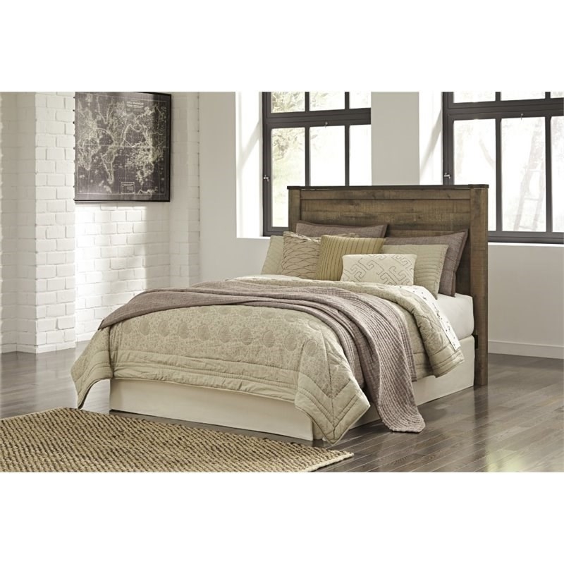 Bowery Hill Queen Panel Headboard & Dresser Set in Brown Rustic Finish