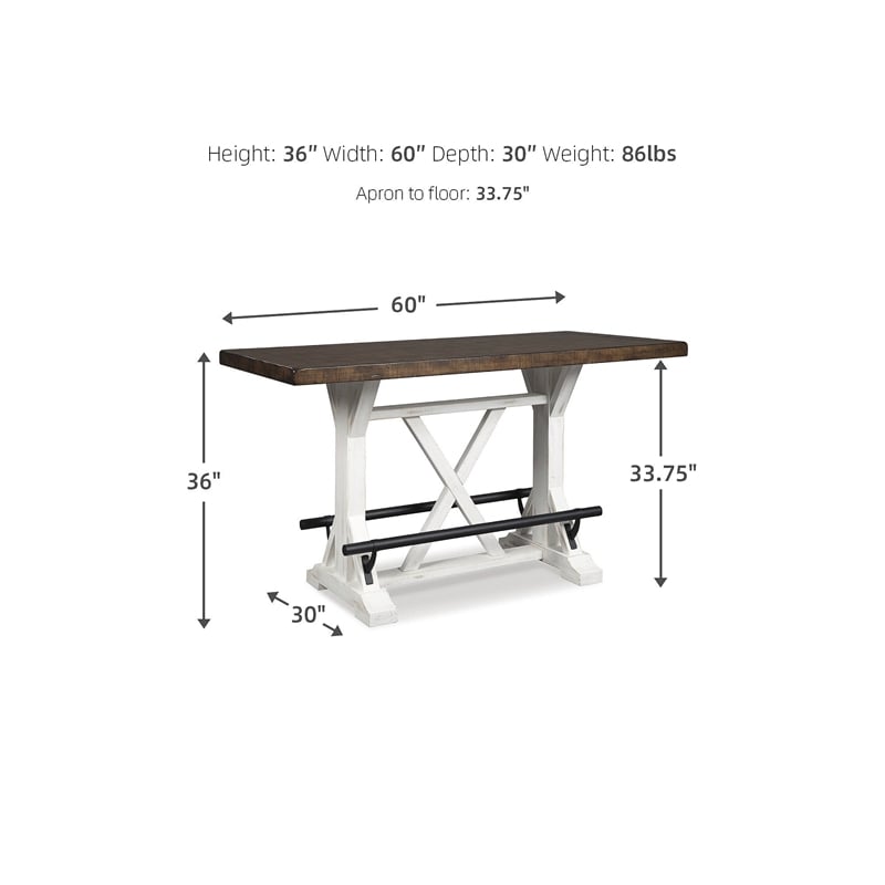 Bowery Hill 5-Piece Rustic Counter Height Dining Table with Swivel Stools