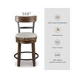 Bowery Hill 5-Piece Rustic Counter Height Dining Table with Swivel Stools