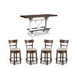 Bowery Hill 5-Piece Rustic Counter Height Dining Table with Swivel Stools