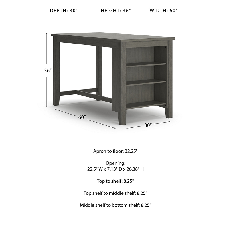 Bowery Hill 5-Piece Gray Counter Height Dining Table & Stools Set