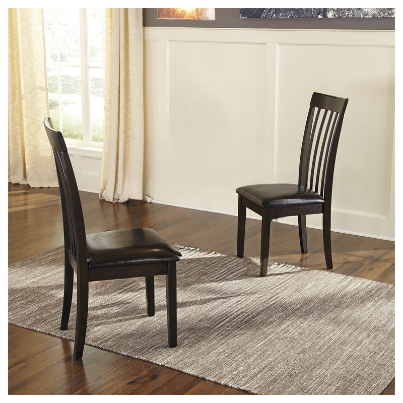 Bowery Hill 3-Piece Dining Set of Faux Leather Side Chairs & Round Drop Leaf Table