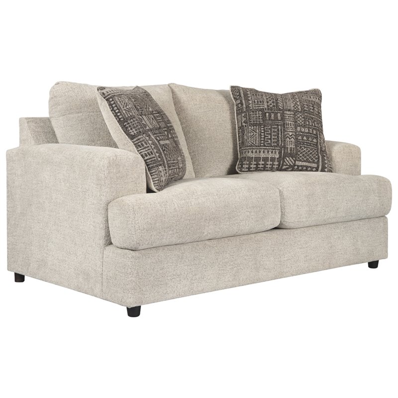 Bowery Hill 2-Piece Living Room Set of  Sofa & Loveseat in Chenille Upholstery