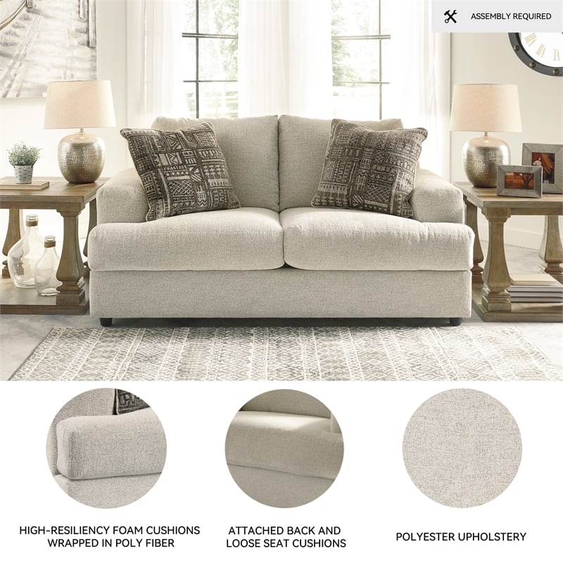 Bowery Hill 2-Piece Living Room Set of  Sofa & Loveseat in Chenille Upholstery