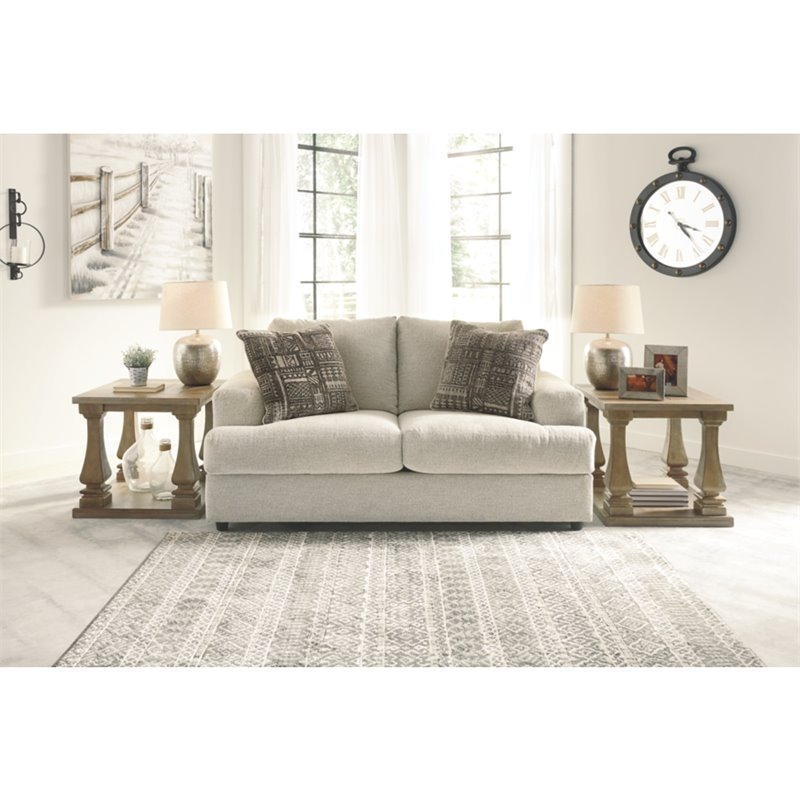 Bowery Hill 2-Piece Living Room Set of  Sofa & Loveseat in Chenille Upholstery