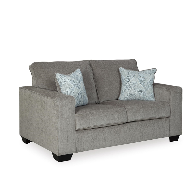 Bowery Hill Loveseat & Sofa Set in Alloy Upholstered Chenille