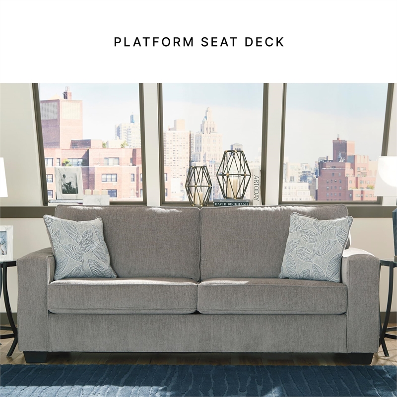 Bowery Hill Loveseat & Sofa Set in Alloy Upholstered Chenille