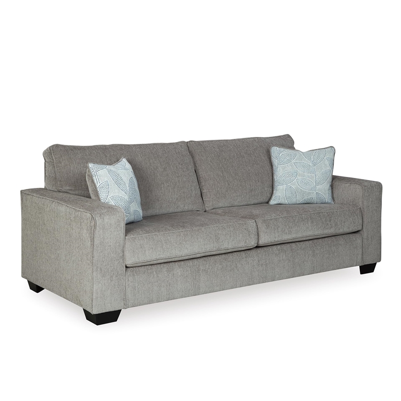 Bowery Hill Loveseat & Sofa Set in Alloy Upholstered Chenille