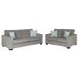Bowery Hill Loveseat & Sofa Set in Alloy Upholstered Chenille