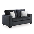 Bowery Hill Slate Gray Sofa & Loveseat Set with Chenille Upholstery