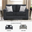 Bowery Hill Slate Gray Sofa & Loveseat Set with Chenille Upholstery