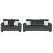 Bowery Hill Slate Gray Sofa & Loveseat Set with Chenille Upholstery
