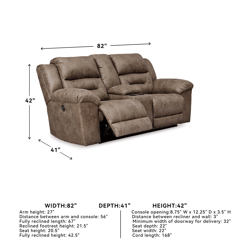 Bowery Hill Reclining Sofa & Loveseat Set in Fossil Faux Leather