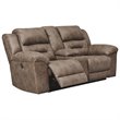 Bowery Hill Reclining Sofa & Loveseat Set in Fossil Faux Leather