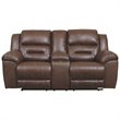 Bowery Hill 2-Piece Power Reclining Sofa & Loveseat Set in Chocolate Faux Leather