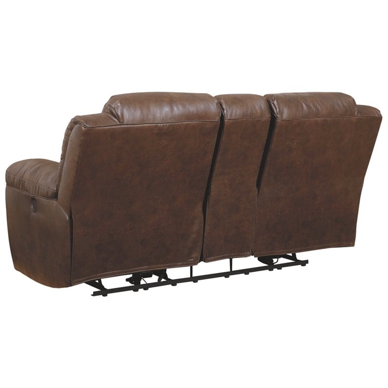 Bowery Hill 2-Piece Power Reclining Sofa & Loveseat Set in Chocolate Faux Leather
