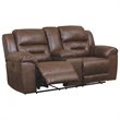 Bowery Hill 2-Piece Power Reclining Sofa & Loveseat Set in Chocolate Faux Leather