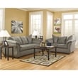 Bowery Hill Loveseat & Sofa Set in Cobblestone Polyester Fabric