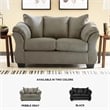 Bowery Hill Loveseat & Sofa Set in Cobblestone Polyester Fabric