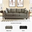 Bowery Hill Loveseat & Sofa Set in Cobblestone Polyester Fabric