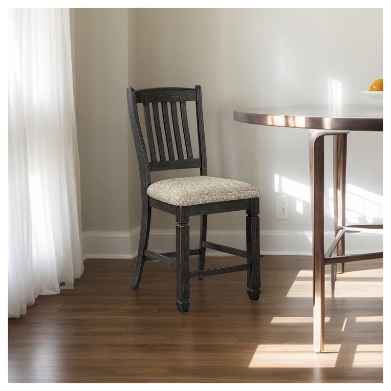 Bowery Hill 7-Piece Counter Height Wine Rack Table & Upholstered Counter Stools