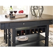 Bowery Hill 7-Piece Counter Height Wine Rack Table & Upholstered Counter Stools