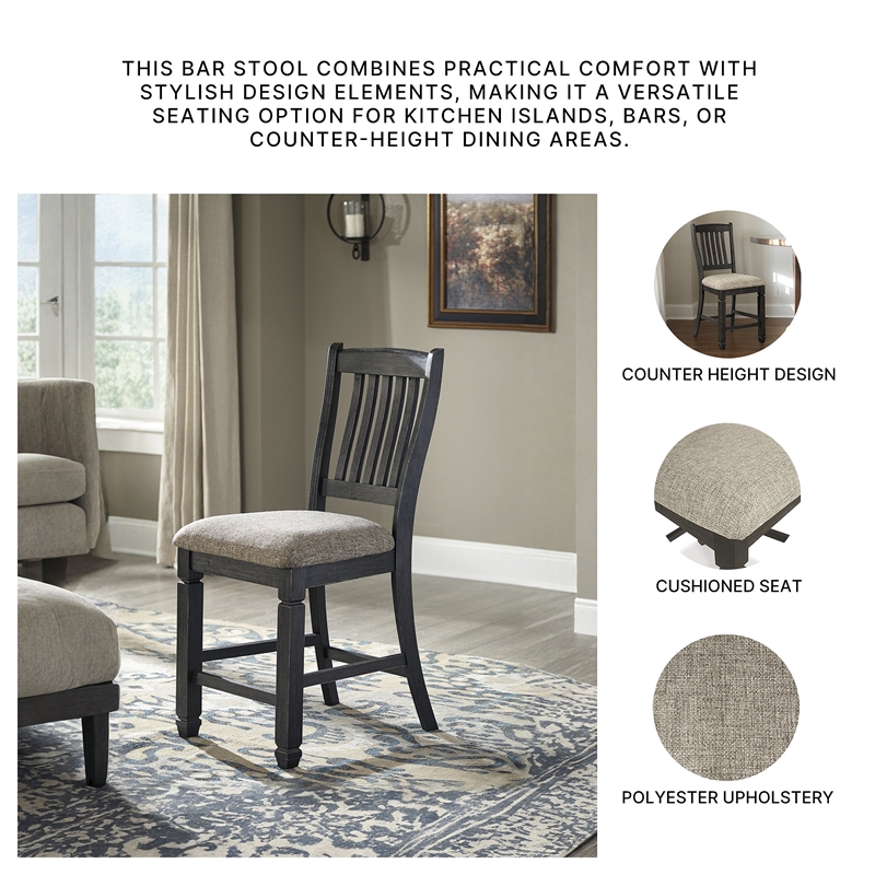 Bowery Hill 7-Piece Counter Height Wine Rack Table & Upholstered Counter Stools