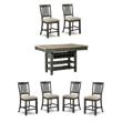 Bowery Hill 7-Piece Counter Height Wine Rack Table & Upholstered Counter Stools