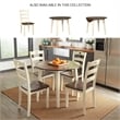 Bowery Hill 3-Piece Dining Set of Round Drop Leaf Table & Side Chairs