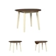 Bowery Hill 3-Piece Dining Set of Round Drop Leaf Table & Side Chairs