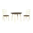 Bowery Hill 3-Piece Dining Set of Round Drop Leaf Table & Side Chairs