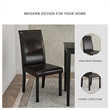 Bowery Hill 5-Piece Dining Set of Faux Leather Chairs & Rectangular Table