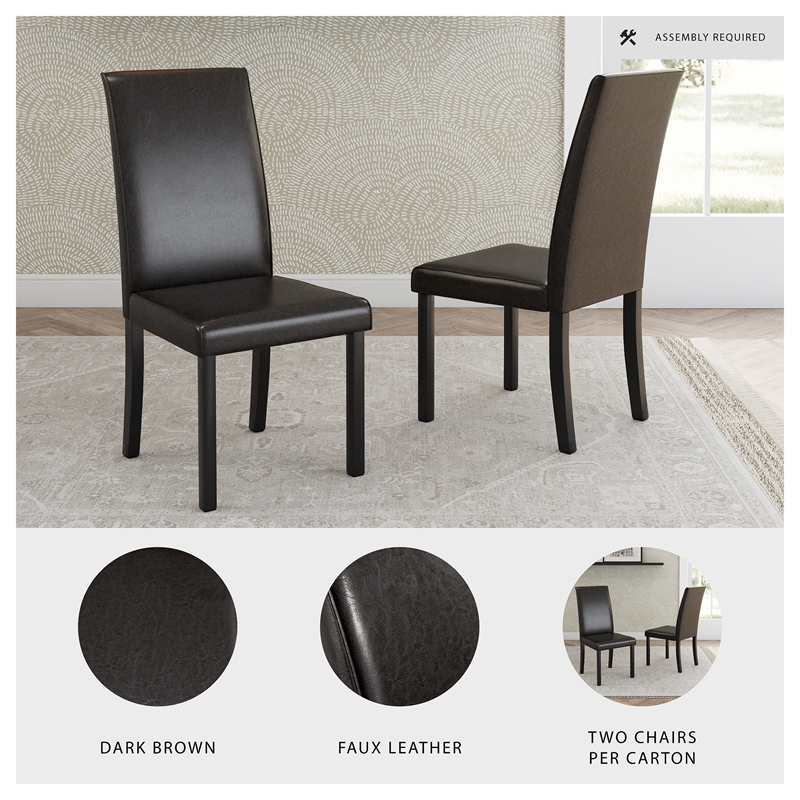 Bowery Hill 5-Piece Dining Set of Faux Leather Chairs & Rectangular Table