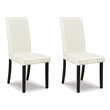 Bowery Hill Dining Set of Ivory Chairs & Dark Brown Table