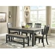 Bowery Hill 6-Piece Dining Set of Storage Table, Side Chairs, & Bench