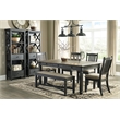 Bowery Hill 6-Piece Dining Set of Storage Table, Side Chairs, & Bench