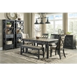 Bowery Hill 6-Piece Dining Set of Storage Table, Side Chairs, & Bench