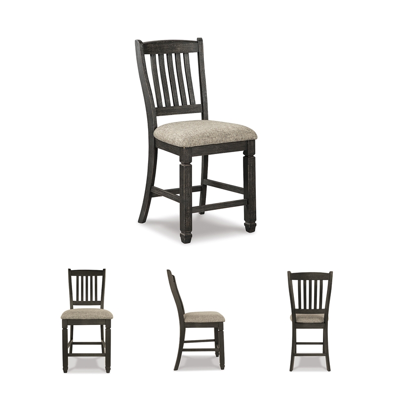 Bowery Hill 5-Piece Counter Height Dining Set of Wine Rack Table & 4 Chairs