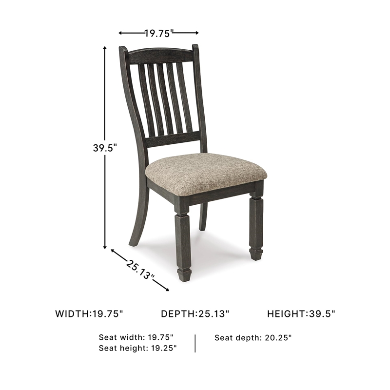 Bowery Hill Farmhouse Dining Set of Storage Table and 6 Chairs in Gray and Black