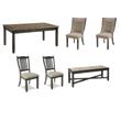 Bowery Hill Farmhouse Dining Set of 6 Chairs, Dining Bench, & Storage Table