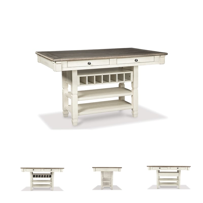 Bowery Hill 7-Piece Counter Height Dining Set of Table & Upholstered Chairs