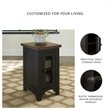 Bowery Hill Set of 2 Engineered Wood Rustic End Tables in Black & Brown