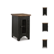 Bowery Hill Set of 2 Engineered Wood Rustic End Tables in Black & Brown