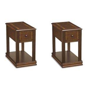 Bowery Hill Contemporary Set of 2 Hardwood Solids End Tables in Cherry