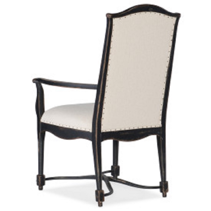 Bowery Hill Dining Set of Trestle Table, 2 Arm Chairs, & 4 Side Chairs in White & Black