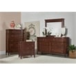 Bowery Hill King Bed & 2 Nightstands Set in Cherry Brown