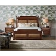 Bowery Hill King Bed & 2 Nightstands Set in Cherry Brown